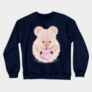 Valentines Day Mouse with Love Candy heart Crewneck Sweatshirt